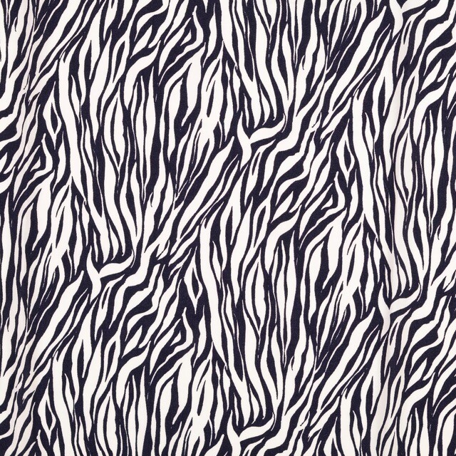 Viscose poplin zebra marine/wit