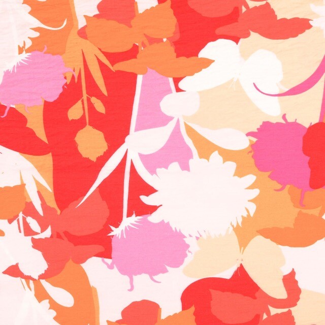viscose nylon bloemen oranje