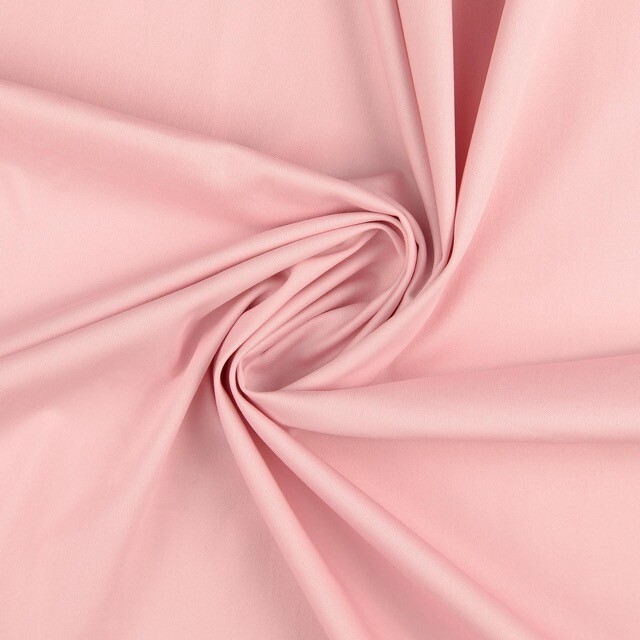 Katoen satijn stretch uni roze