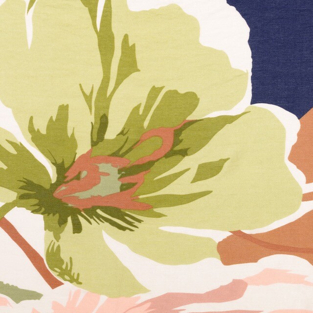 Viscose nylon twill bloemen marine