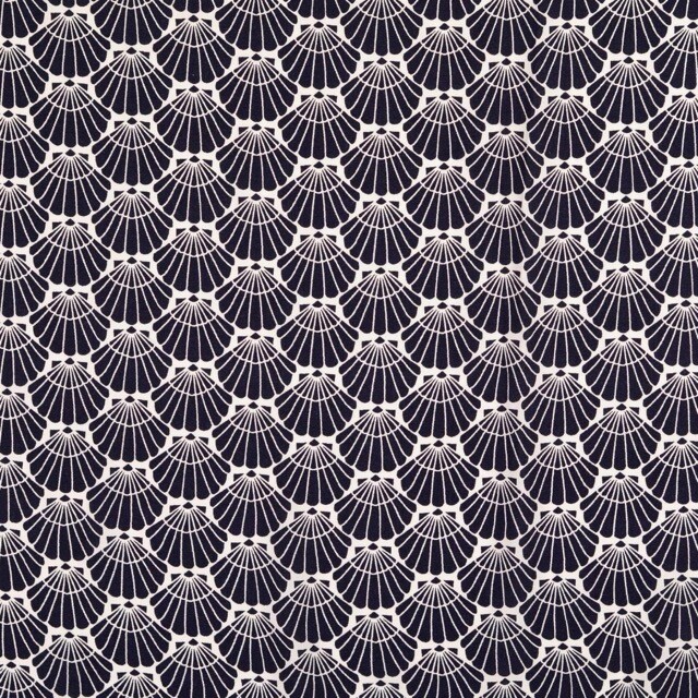 viscose poplin schelpen marine