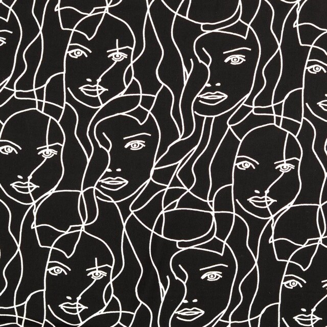 Viscose poplin mensen zwart