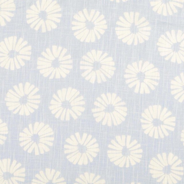 Linnen gewassen bloemen lichtblauw