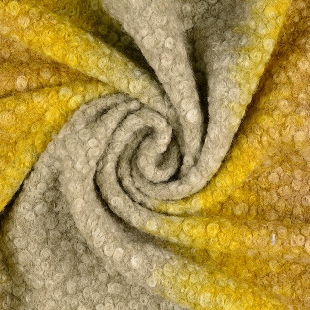 Mantel bouclé batik geel