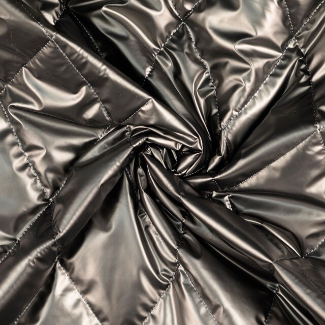 Stepp stof gewatteerd metallic zilver