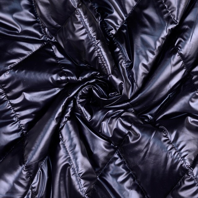 Stepp stof gewatteerd metallic marine