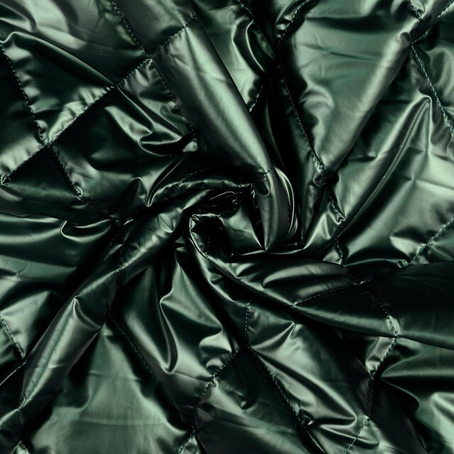 Stepp stof gewatteerd metallic bosgroen