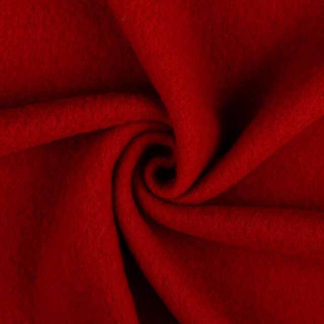 Wollen fleece uni rood