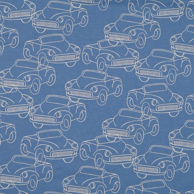 Sweat/french terry aangeruwd voertuigen jeansblauw