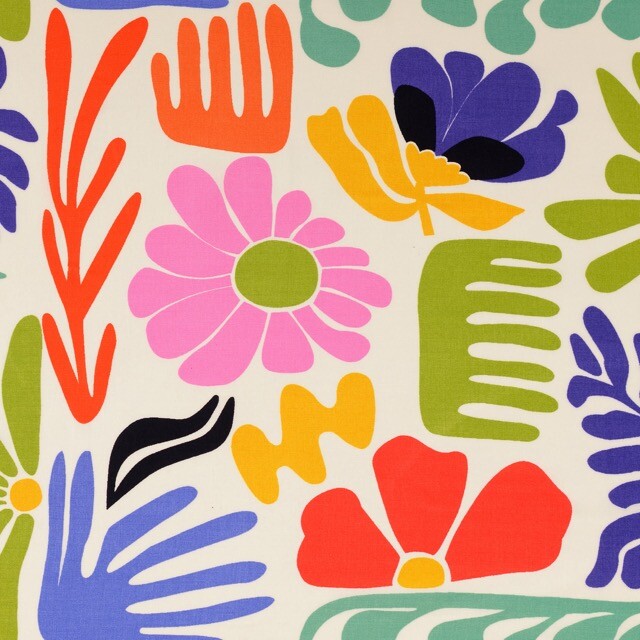 Viscose poplin bloemen multicolor