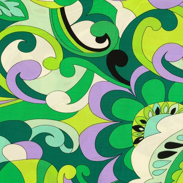 Viscose poplin paisley groen