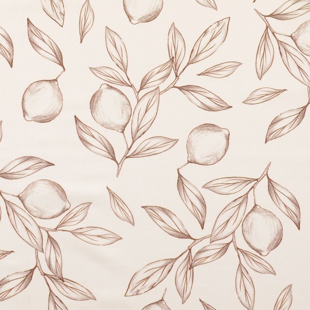 Katoen poplin digitaaldruk citroenen bruin