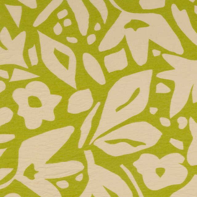 viscose nylon bloemen groen