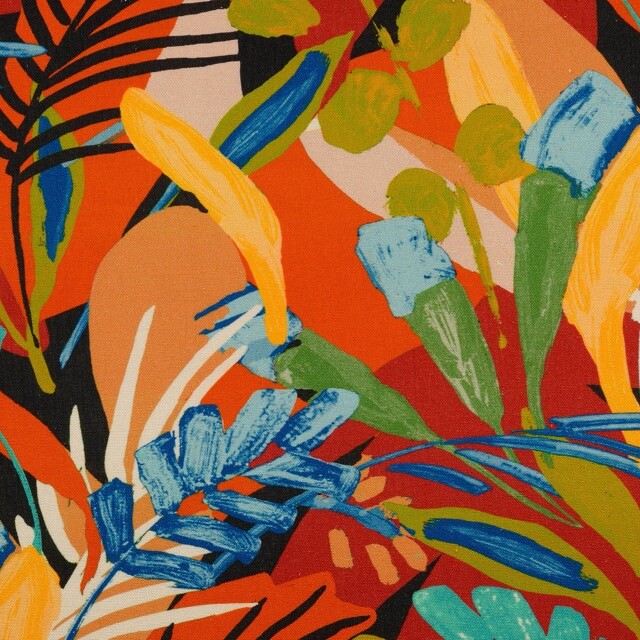 Viscose linnen digitaaldruk bloemen multicolor