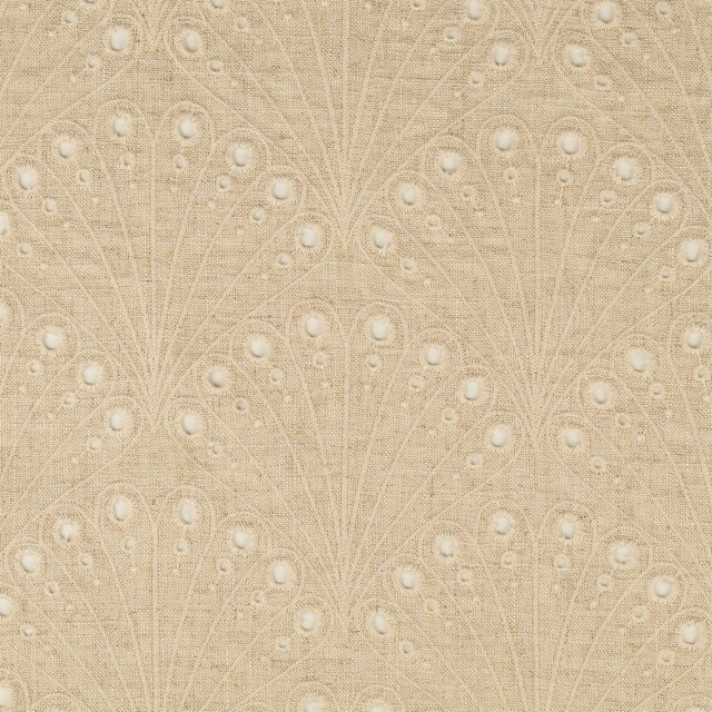Viscose linnen geborduurd beige