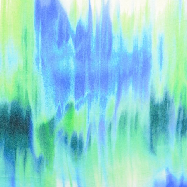 viscose satijn digitaaldruk tie-dye groen/blauw