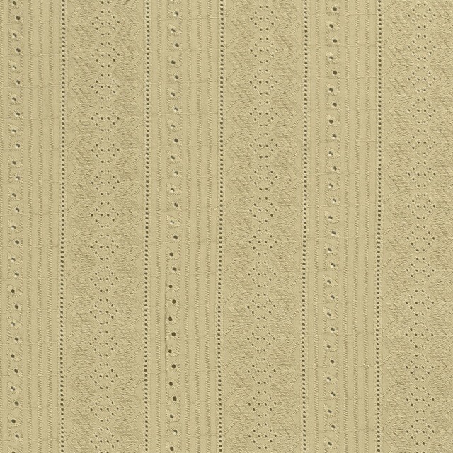 Katoenen voile geborduurd abstract olijfgroen