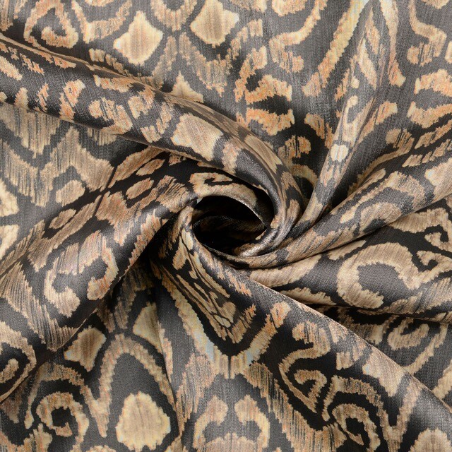 Viscose stof shimmer digitaaldruk ornamenten beige