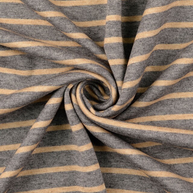 Gebreide jersey jacquard strepen grijs