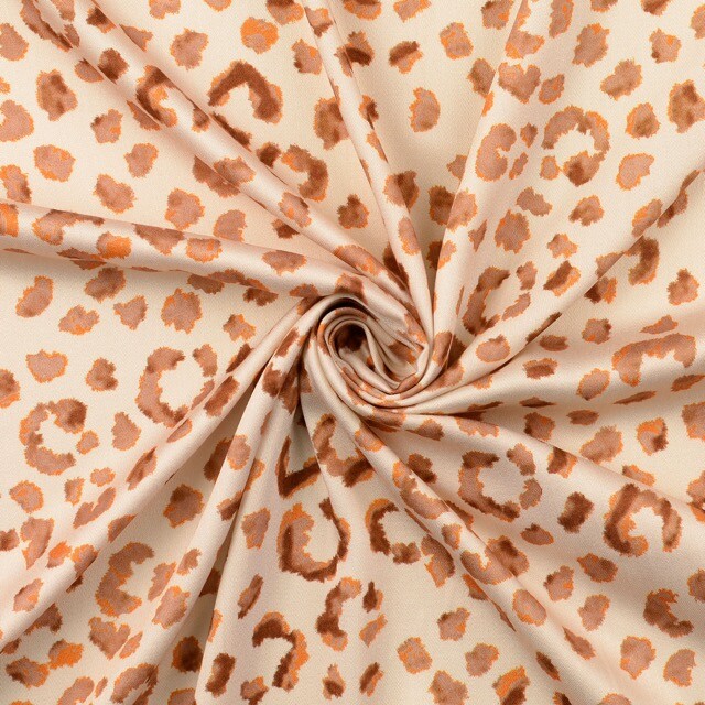 Viscose satijn digitaaldruk dierenhuid beige