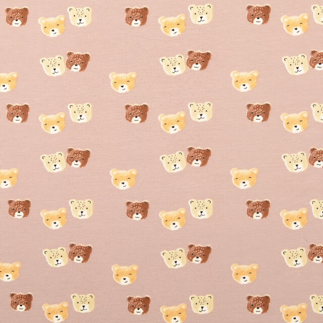 Katoen tricot beren bruin