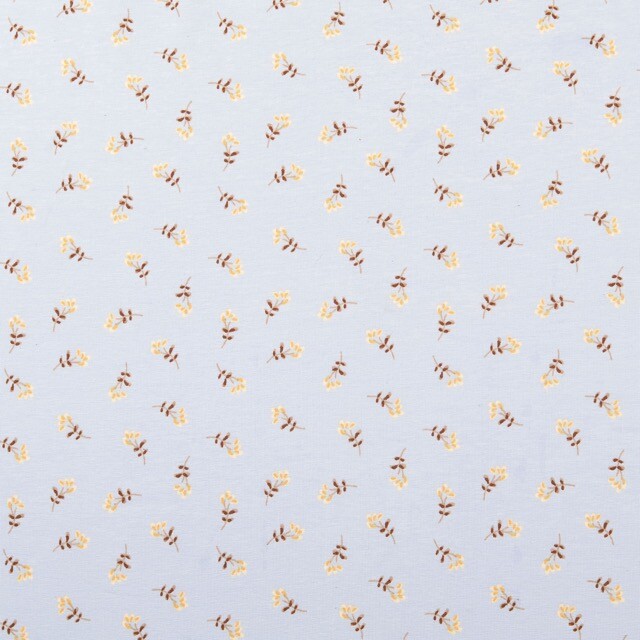 Katoen tricot bloemen hemelsblauw