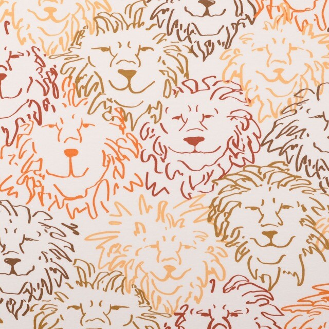 Katoen tricot leeuwen bruin