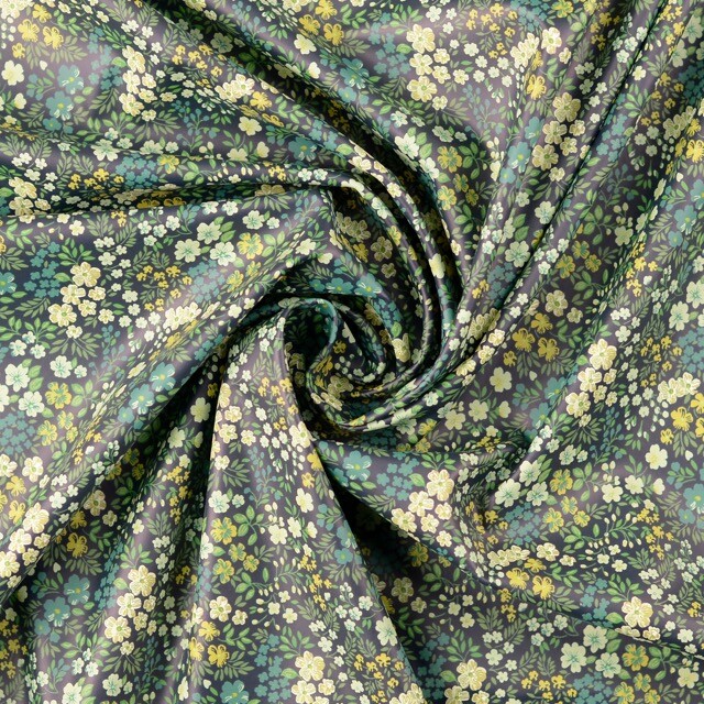 Regenjas stof digitaaldruk bloemen groen