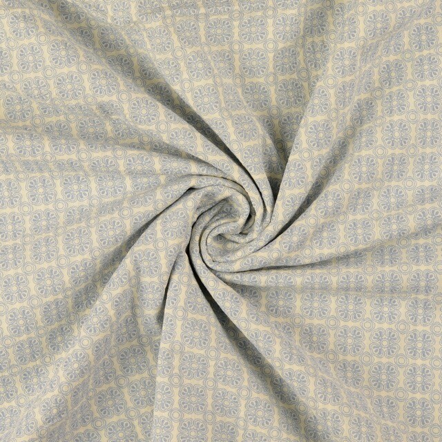 Seersucker geometrisch blauw