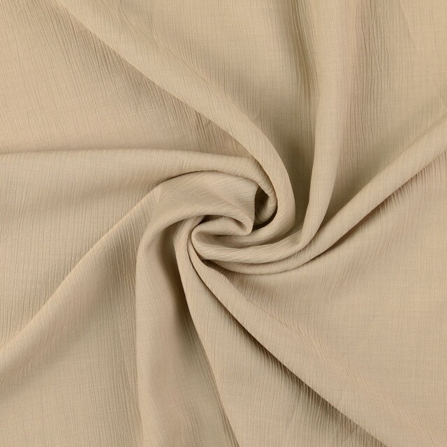 Viscose poplin crushed uni beige