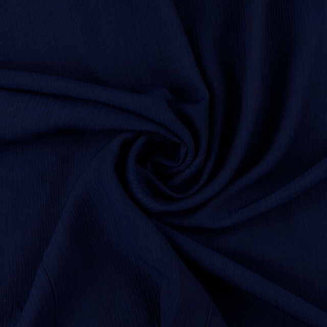 Viscose poplin crushed uni marine