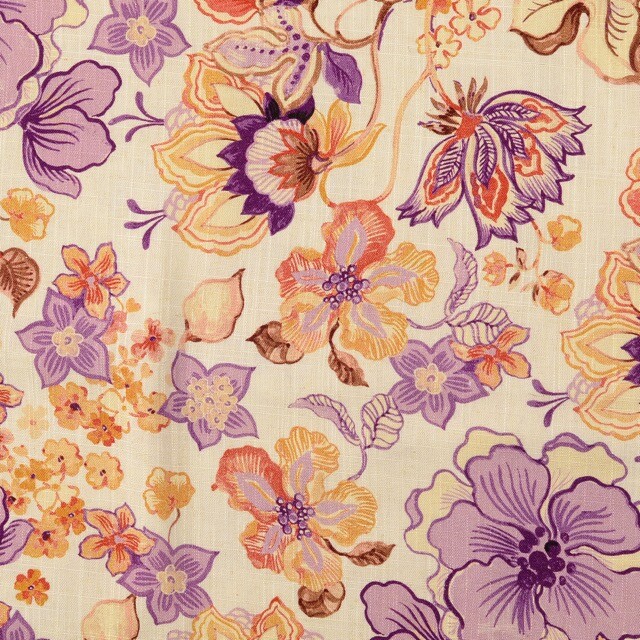 Viscose linnen digitaaldruk bloemen roze