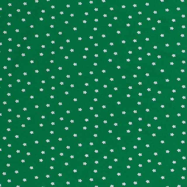 Katoen tricot bloemen groen