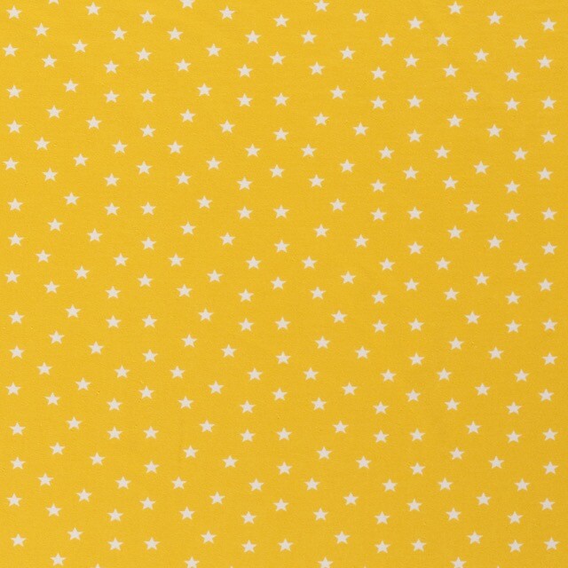 Katoen tricot sterren geel