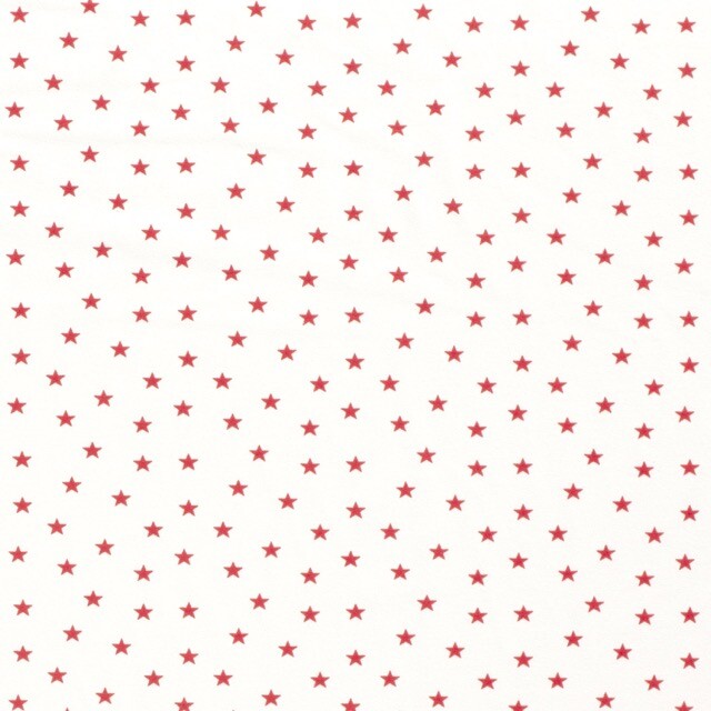 Katoen tricot sterren wit