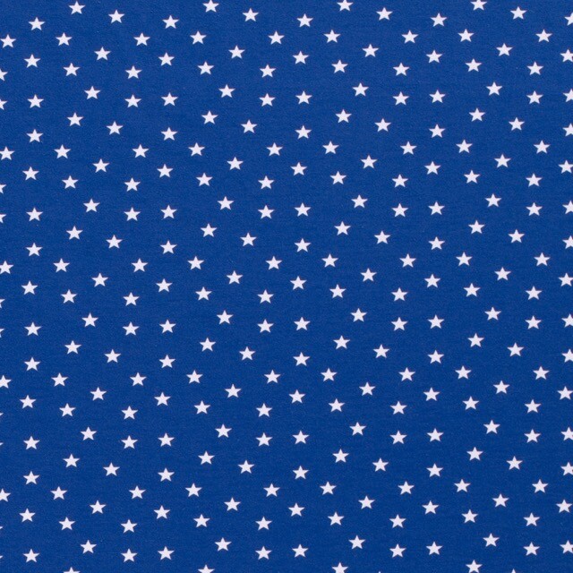 katoen tricot sterren kobalt