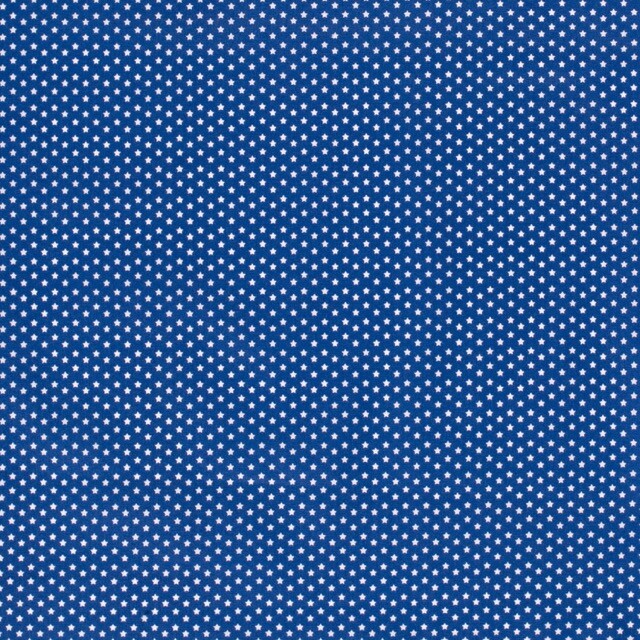 Katoen Poplin Bedrukt Sterren Kobalt