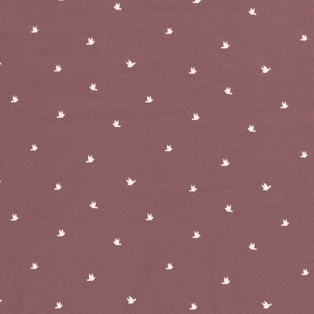 Katoen tricot vogels magenta
