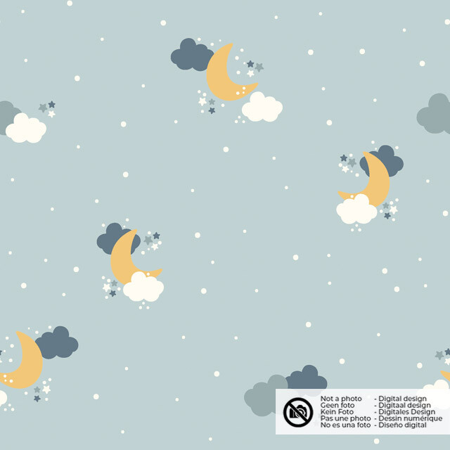 Katoen poplin manen lichtblauw