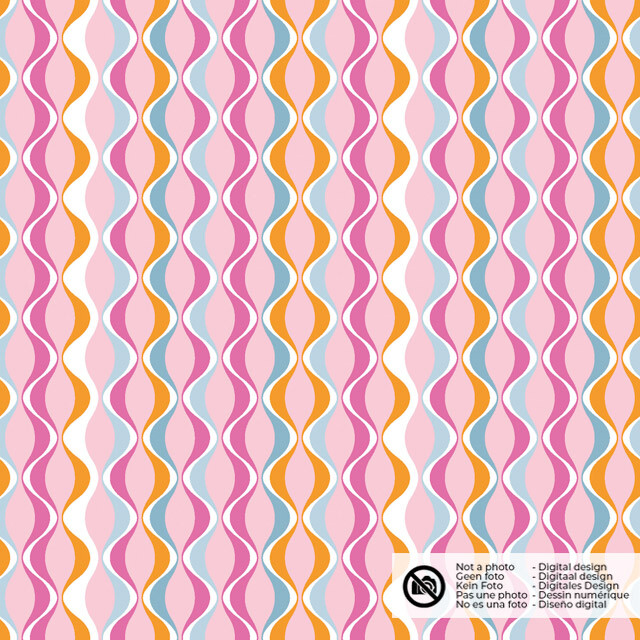 katoen poplin golven lichtroze