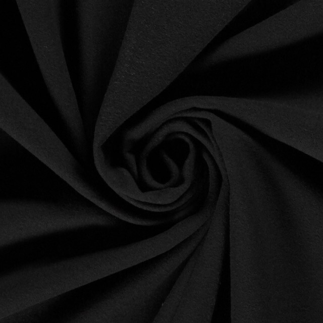 Mantel wool touch brushed zwart