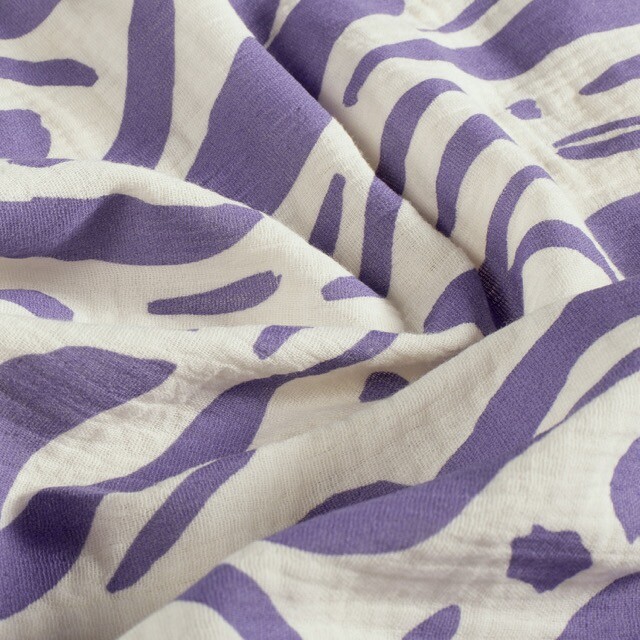 Katoenen mousseline abstract paars