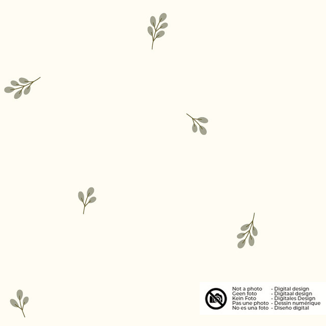 Katoenen mousseline twijgen offwhite