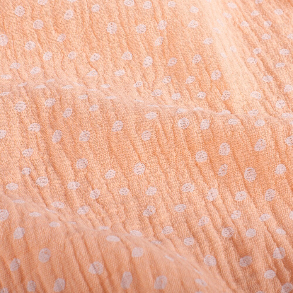 Katoenen mousseline stippen roze