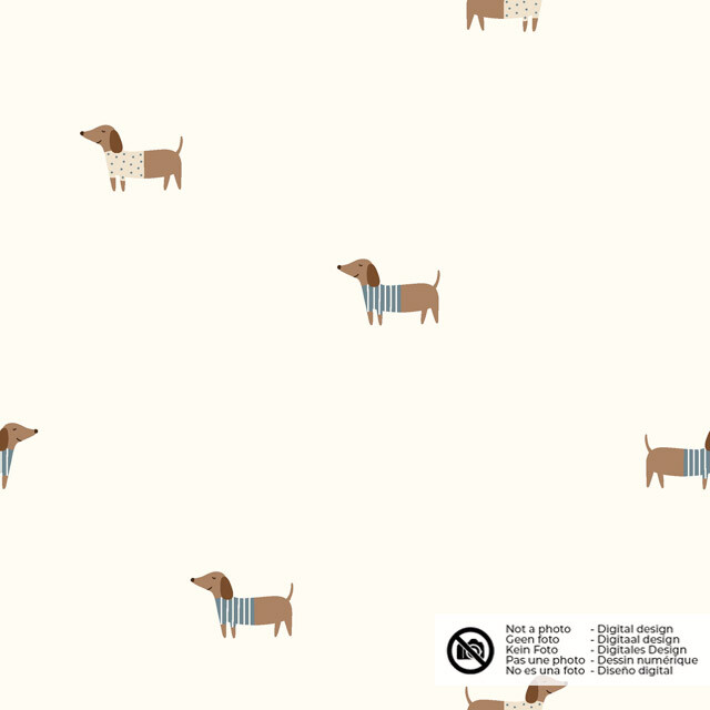 Katoen tricot honden offwhite