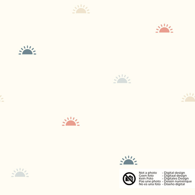 Katoen tricot ondergaande zonnen offwhite