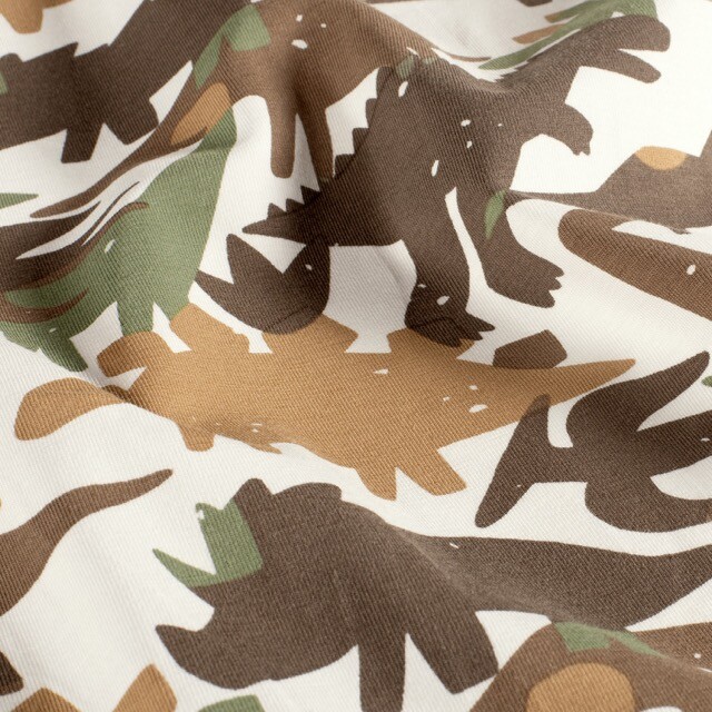 Katoen tricot dino's offwhite