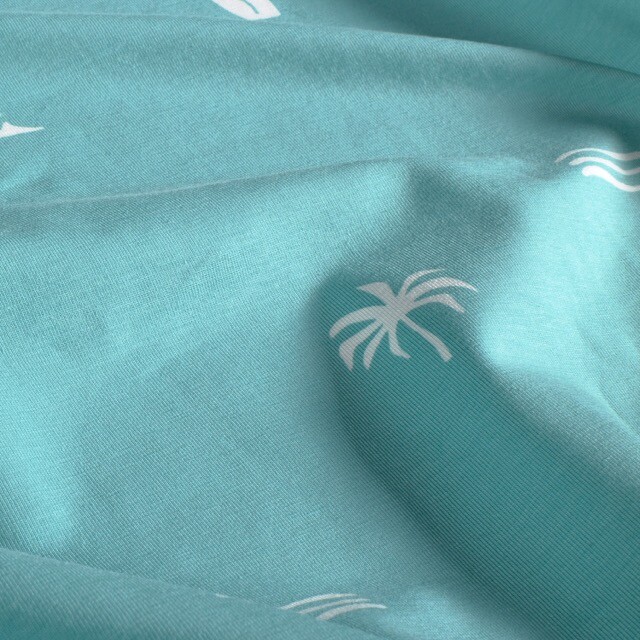 katoen tricot strand turquoise