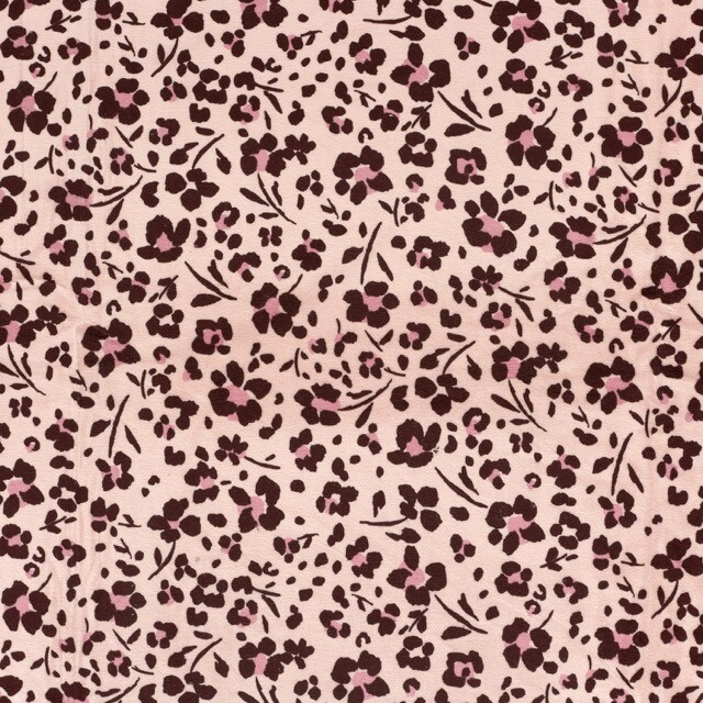 Nicky velours bloemen roze