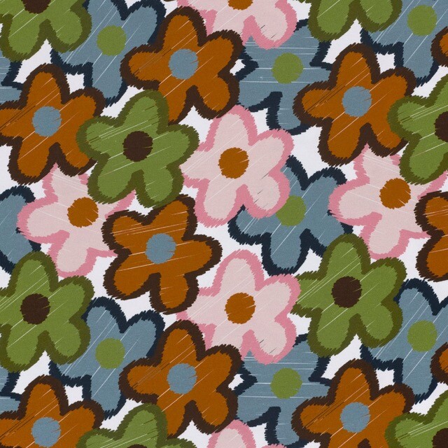 Sweat/french terry digitaaldruk bloemen offwhite